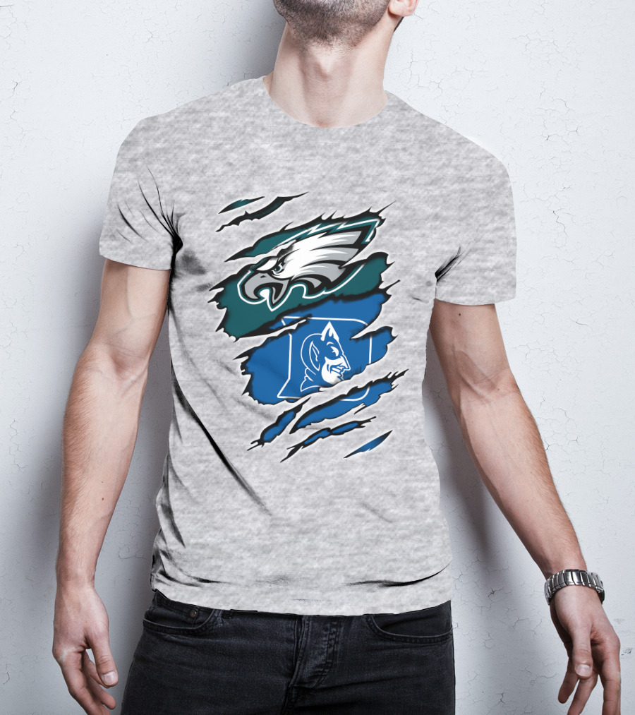 Eagles Duke Blue Devils Ripped Claw T-Shirt