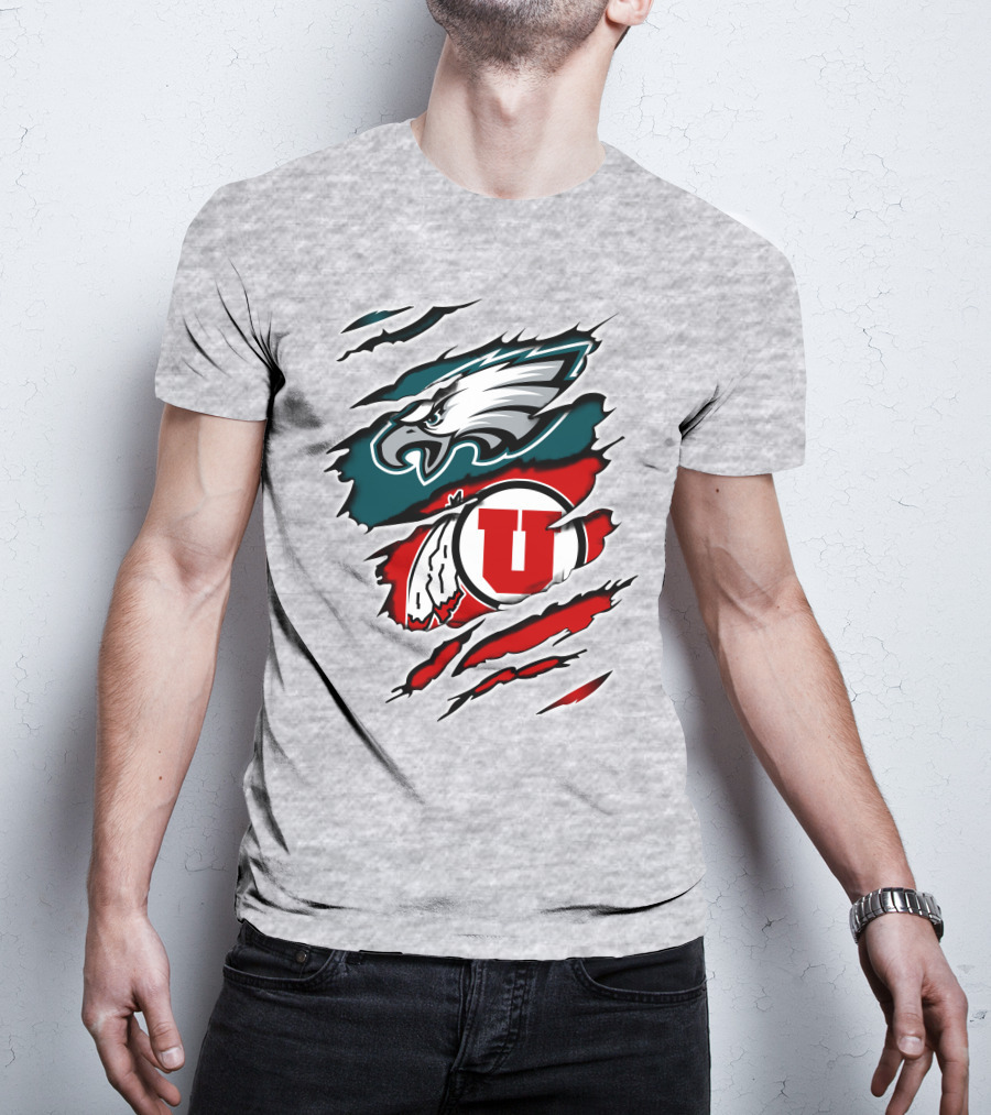 Philadelphia Eagles Utah Utes Claw Marks T-Shirt