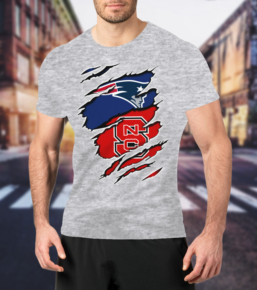 Patriots NC State Wolfpack Claw Logo Mashup T-Shirt