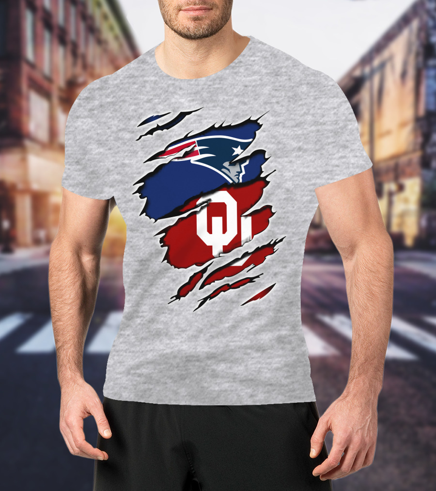 Patriots Sooners OU Logo Under Patriots Emblem T-Shirt