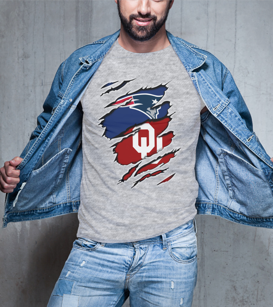 Patriots Sooners OU Logo Under Patriots Emblem T-Shirt