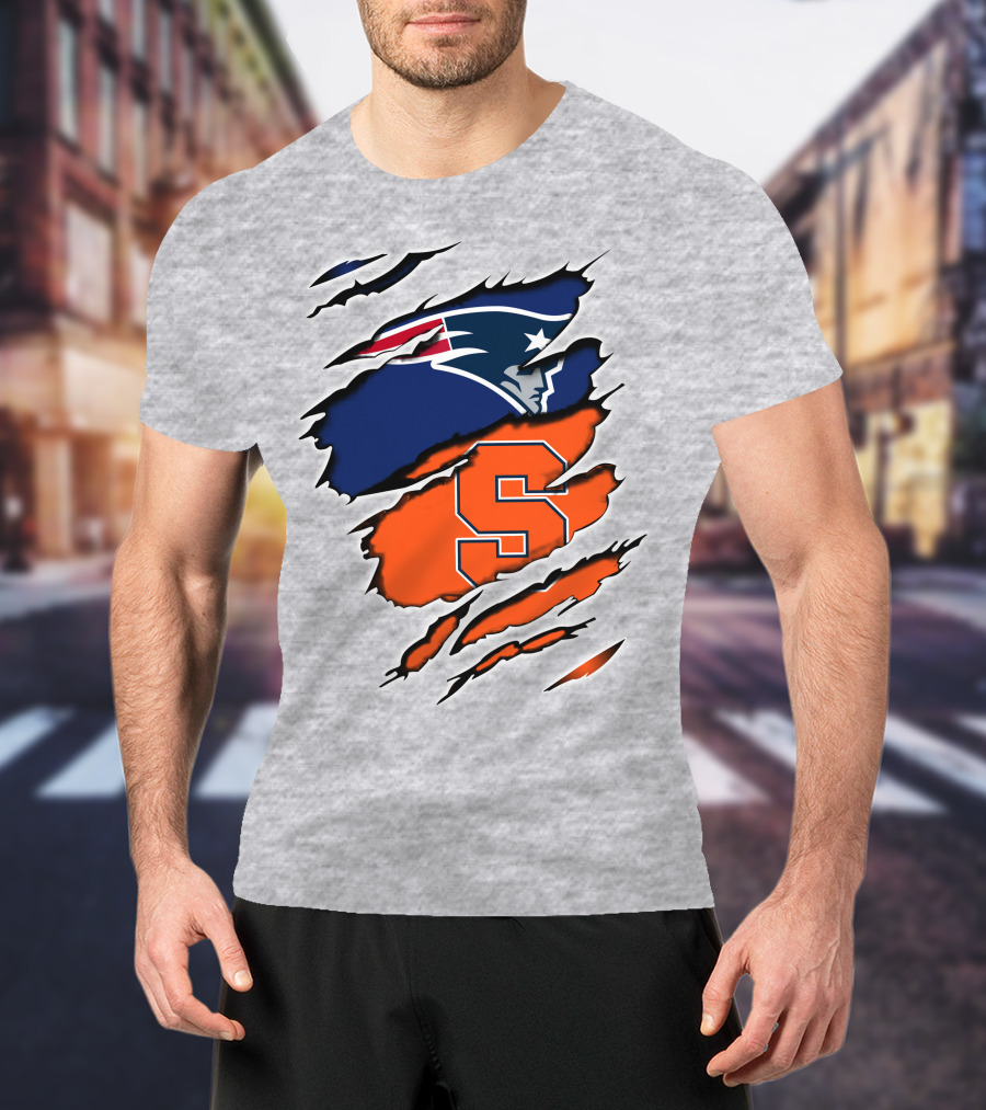 Patriots Syracuse S Logo Ripped Effect T-Shirt