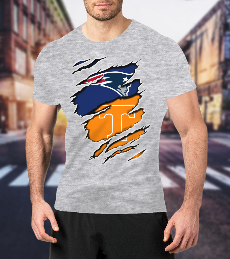 Patriots Tennessee Volunteers Dual Team Logo Combo T-Shirt