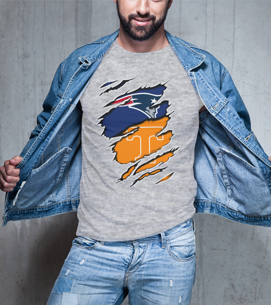 Patriots Tennessee Volunteers Dual Team Logo Combo T-Shirt