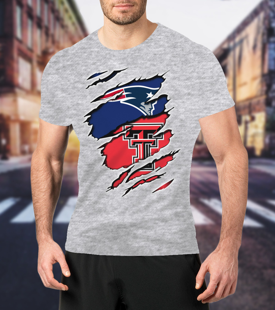 Patriots Texas Tech Dual Logo Fusion T-Shirt