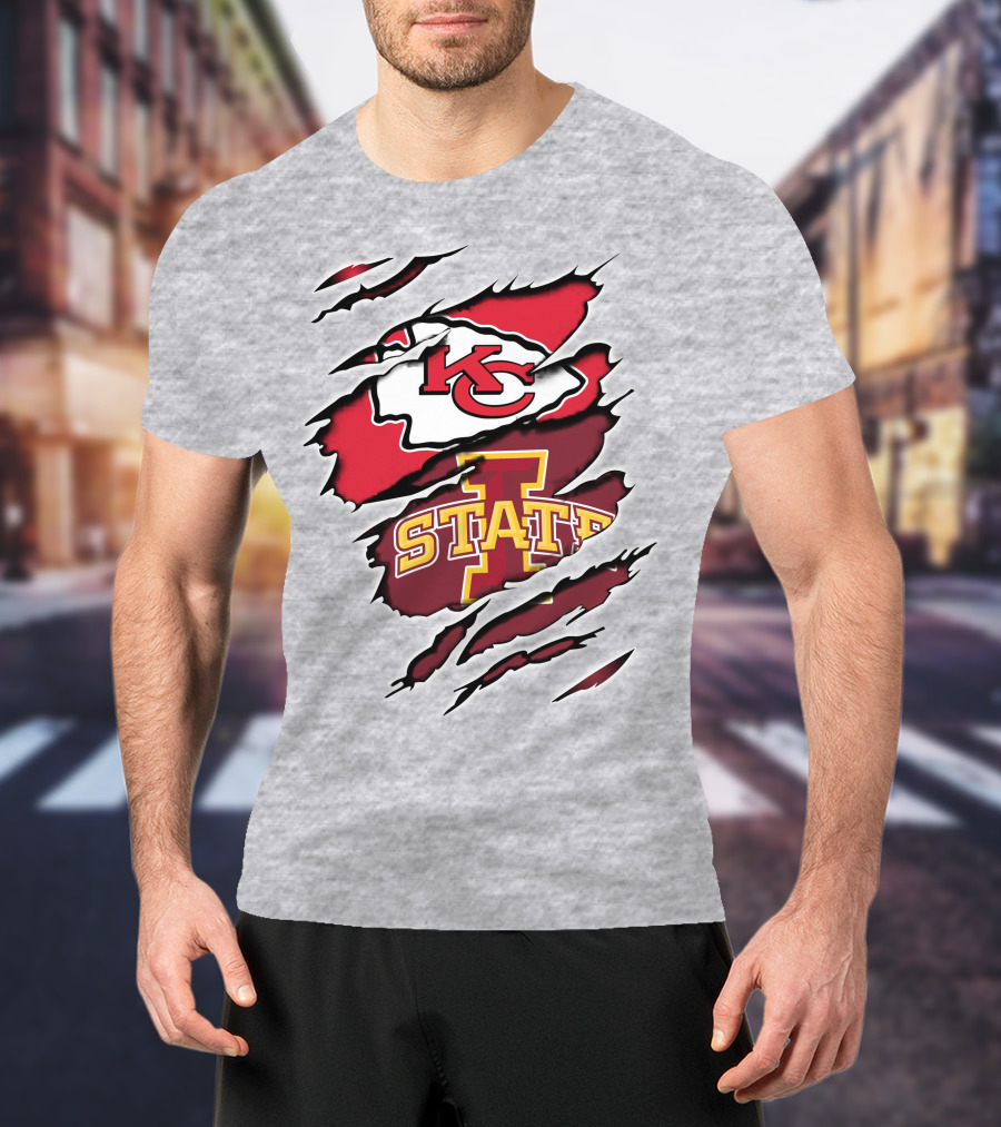 Kansas City Chiefs Iowa State Torn T-Shirt