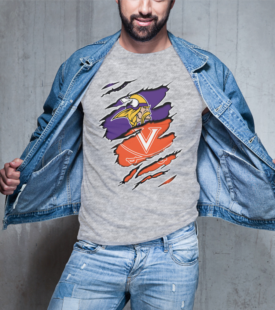 Minnesota Vikings Virginia Cavaliers Crossover T-Shirt