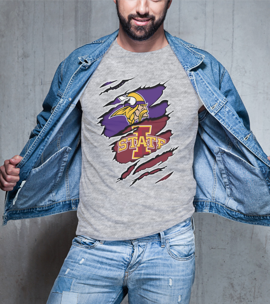 Minnesota Vikings And Iowa State Cyclones Fusion T-Shirt