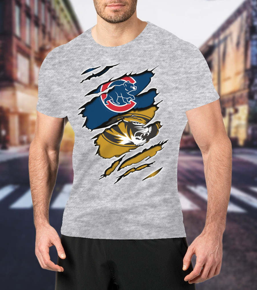 Cubs Missouri Mizzou Tigers Fan Mashup T-Shirt