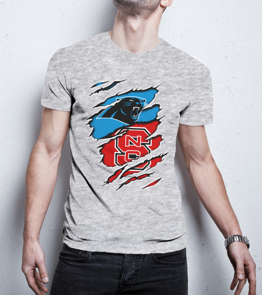 Carolina Panthers NC State Wolfpack Claw Marks T-Shirt