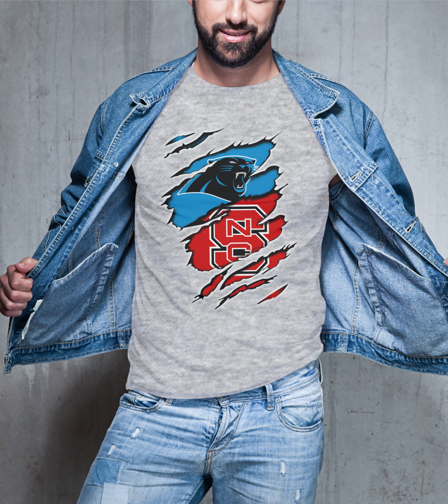 Carolina Panthers NC State Wolfpack Claw Marks T-Shirt
