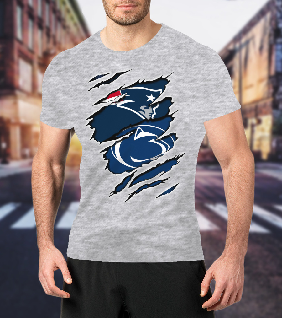 New England Patriots Penn State Nittany Lions Crossover Fan T-Shirt