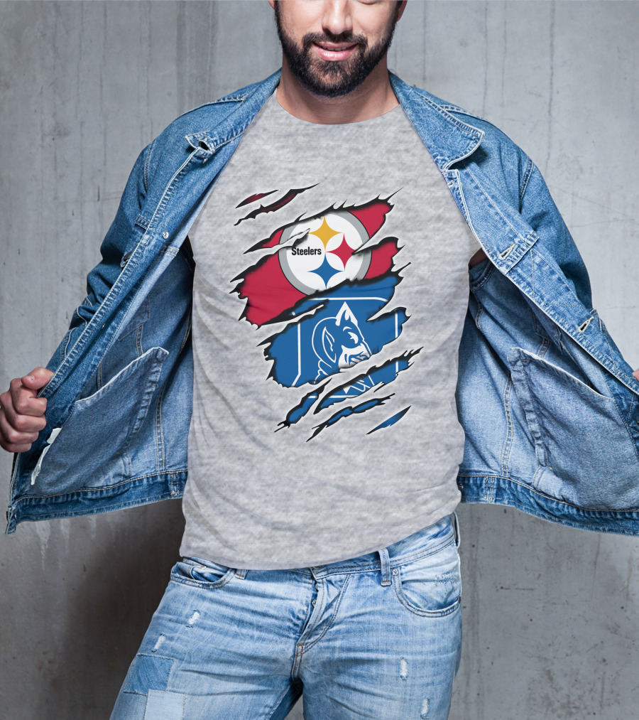 Steelers Duke Blue Devil Ripped Fusion T-Shirt