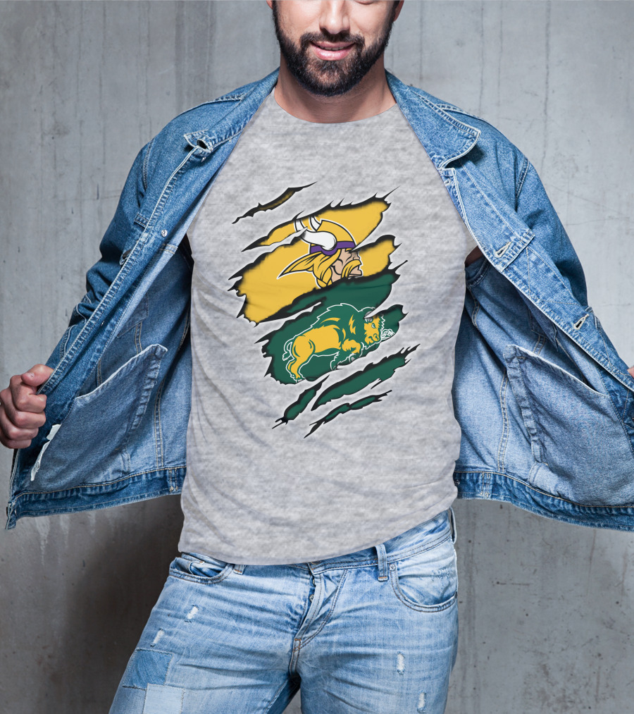 Minnesota Vikings North Dakota State Bison Claw Marks T-Shirt