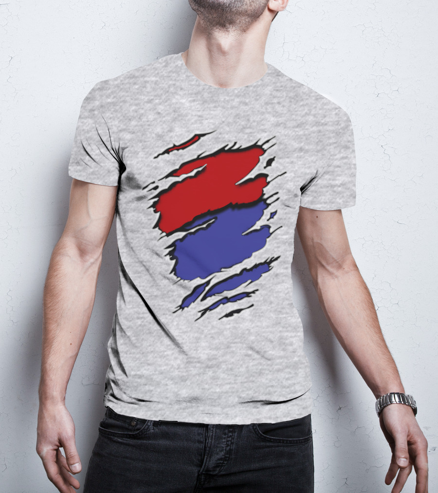 Batimore Washington Team Colors Red Blue Claw Marks T-Shirt