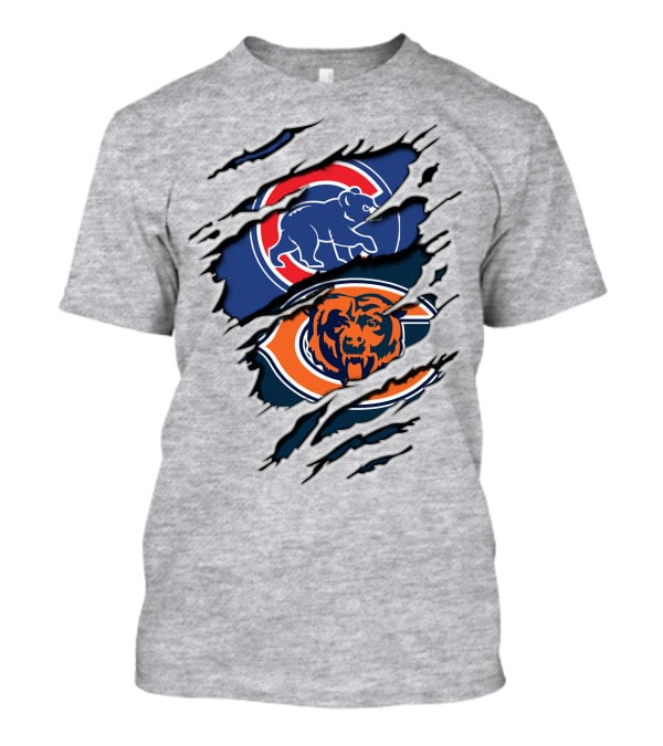 Chicago Cubs Bears Dual Logo Crossover T-Shirt