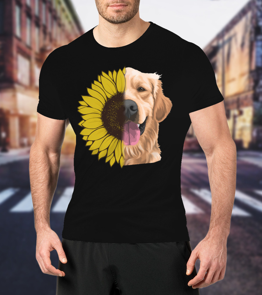 Golden Retriever Sunflower Fusion T-Shirt