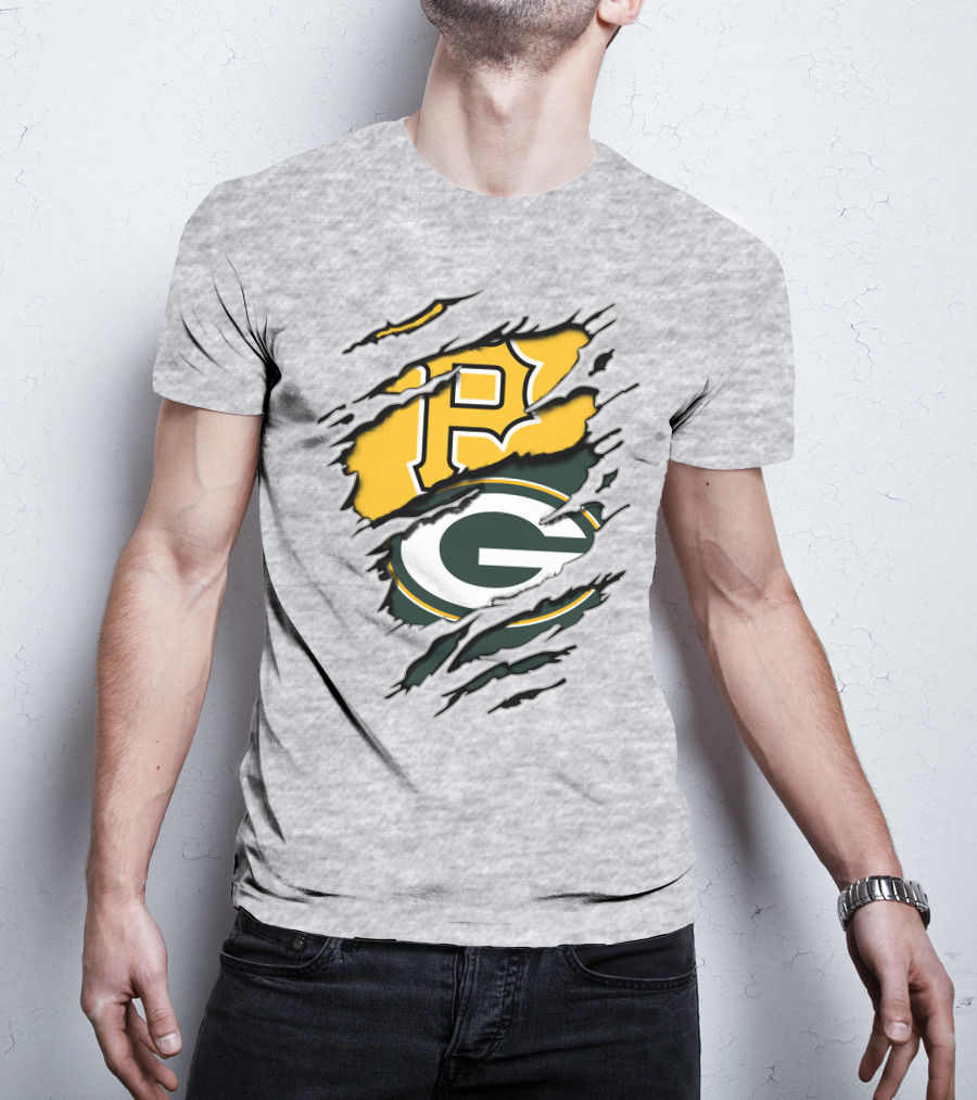 Pirates And Packers Dual Logo Mashup T-Shirt