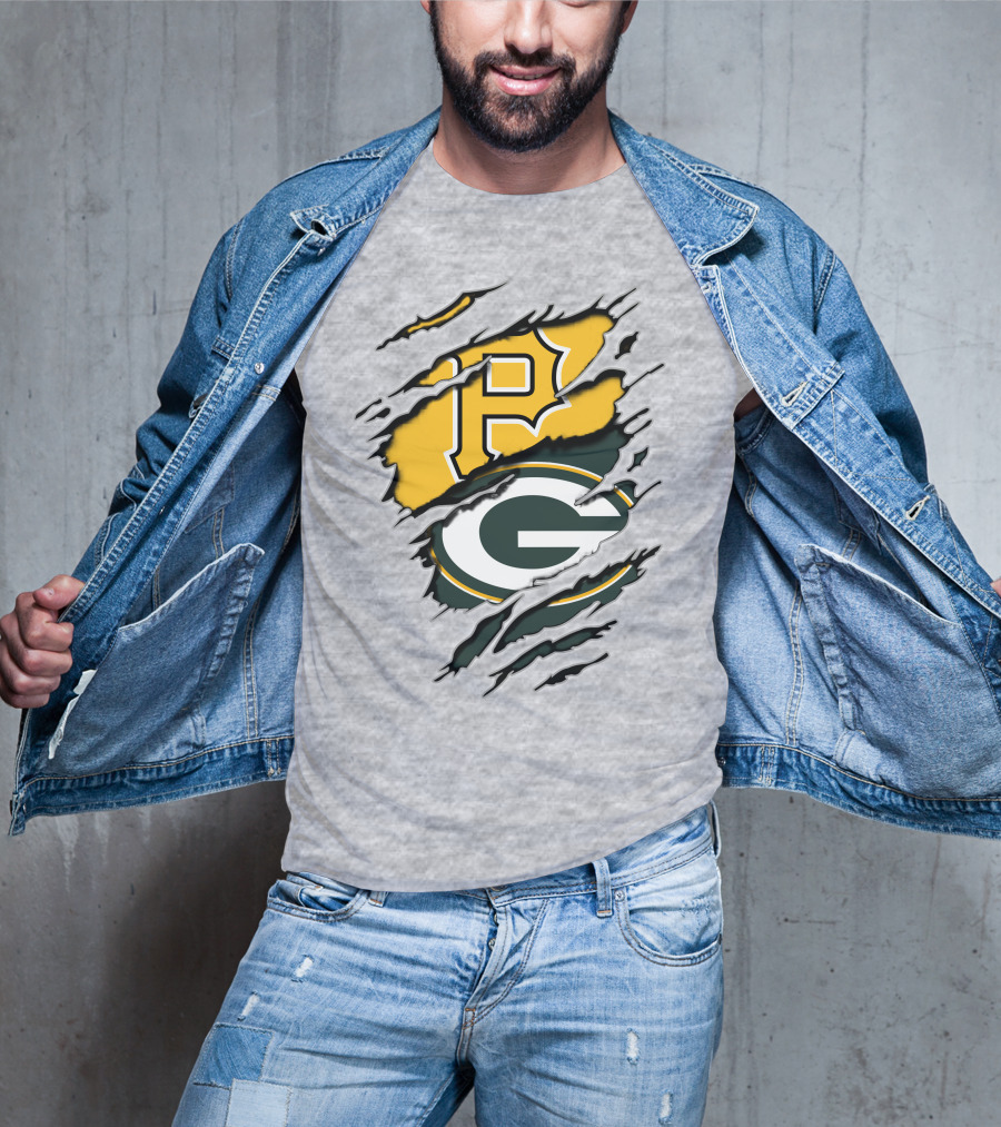 Pirates And Packers Dual Logo Mashup T-Shirt