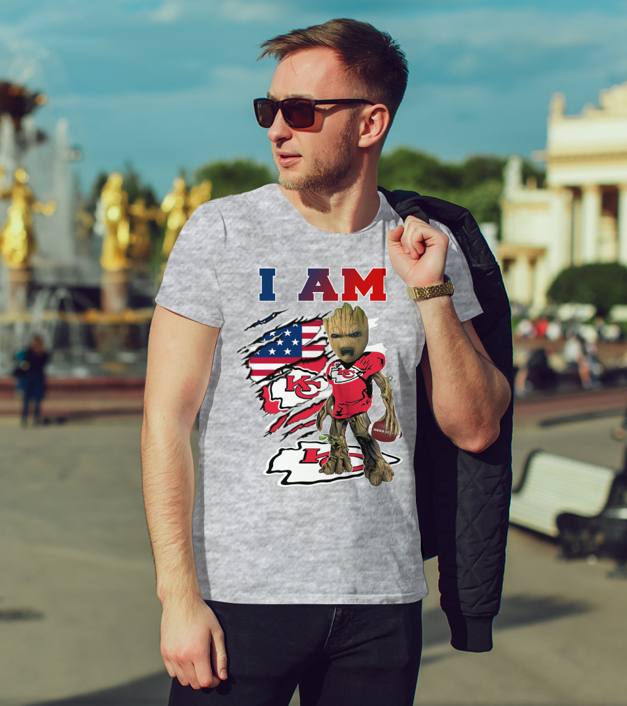 I Am Chiefs Groot Kc Chiefs Football Flag T-Shirt