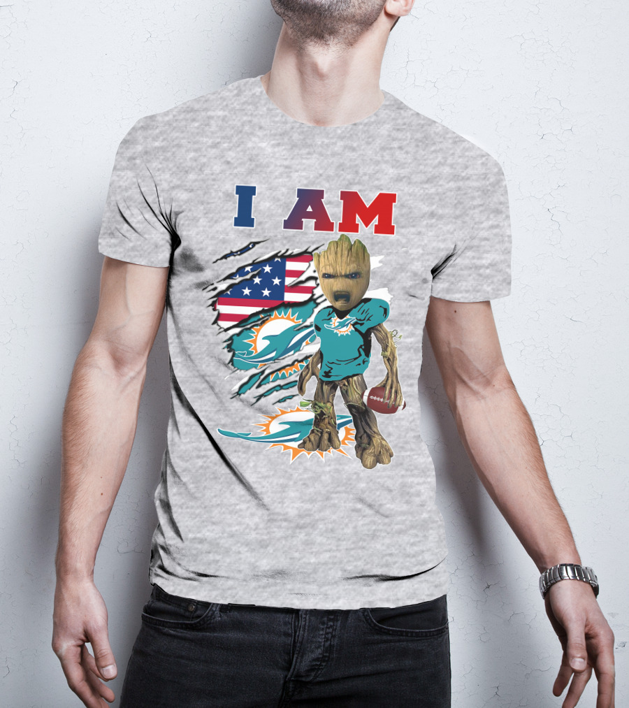 I Am Groot Miami Dolphins Nfl Football T-Shirt