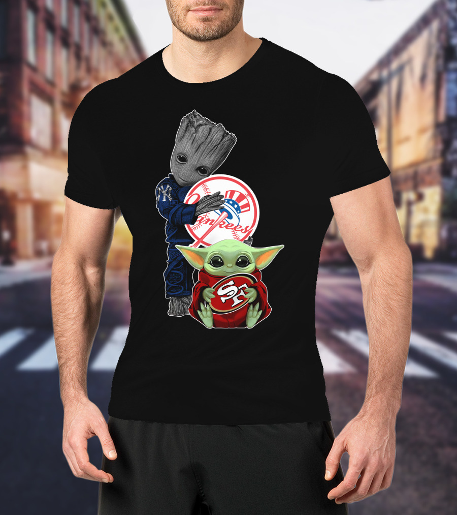Baby Yoda 49ers Yankees Basketballogether T-Shirt