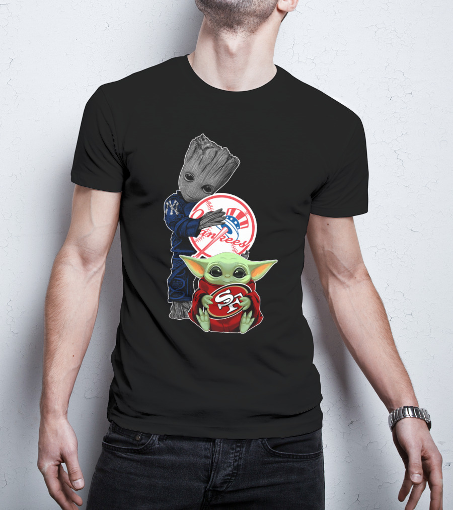 Baby Yoda 49ers Yankees Basketballogether T-Shirt