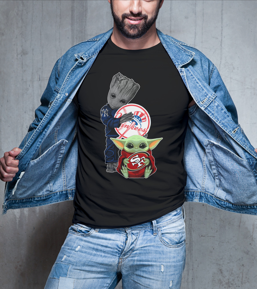 Baby Yoda 49ers Yankees Basketballogether T-Shirt