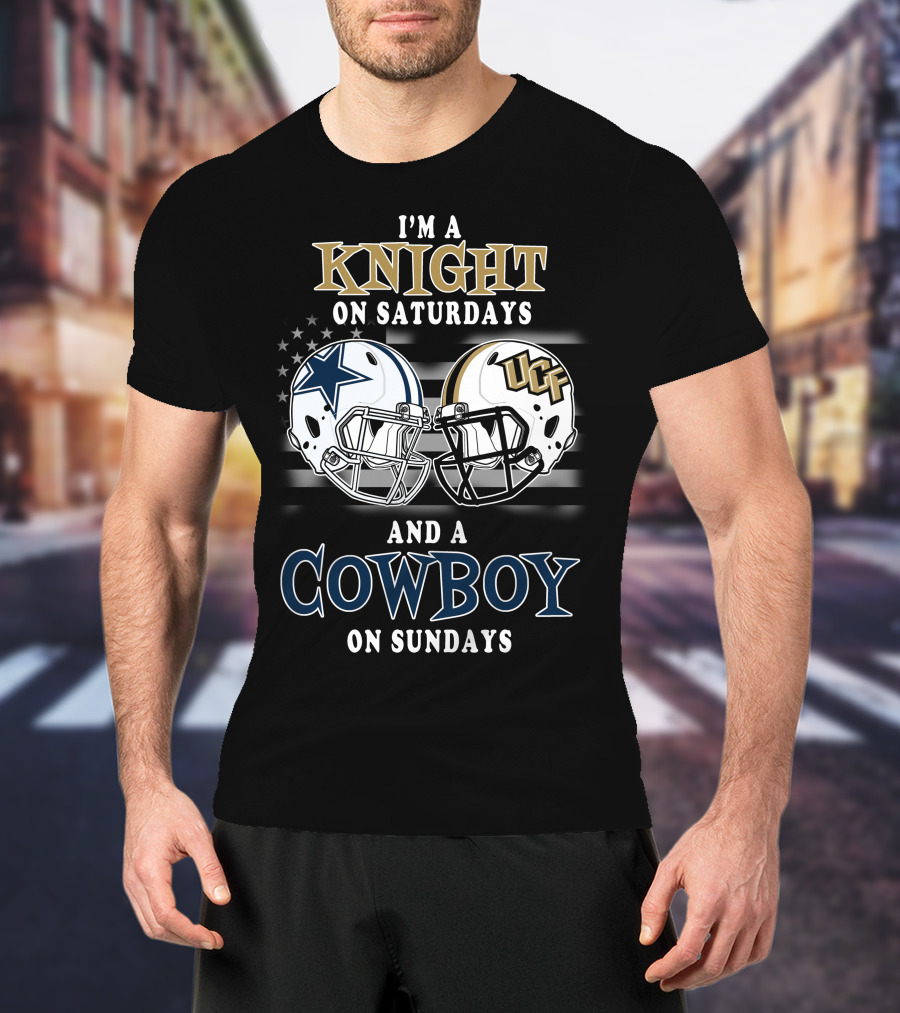 I'm A Knight On Saturdays And A Cowboy On Sundays Ucf Cowboys Football Helmets T-Shirt