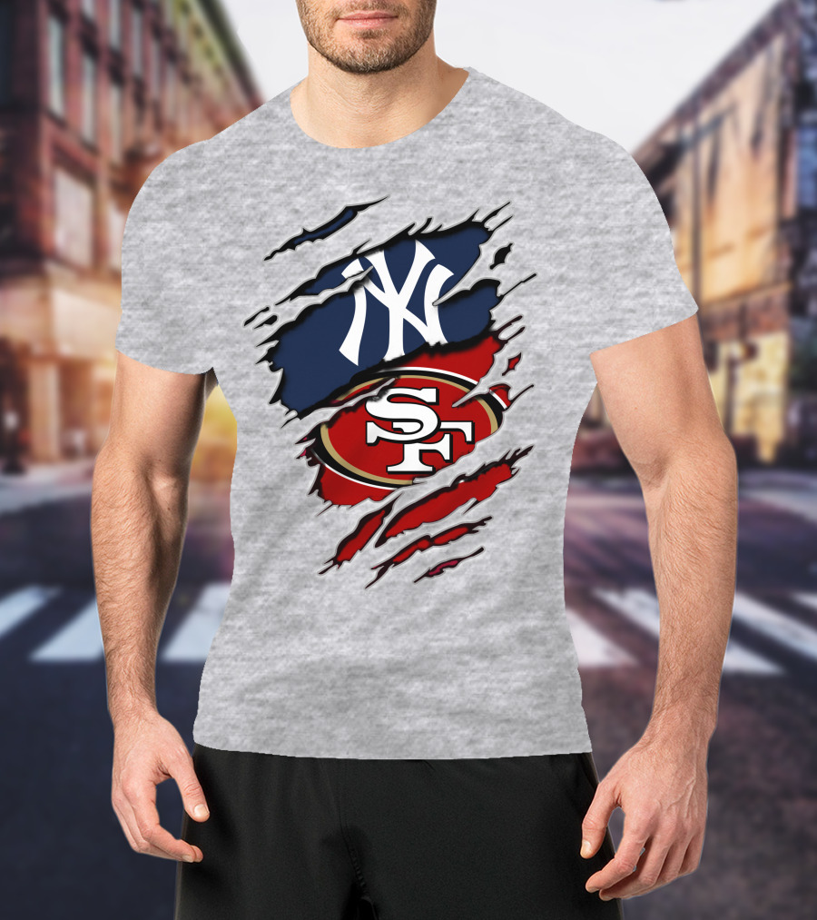 49ers Sf Yankees Ny Sports Fusion T-Shirt