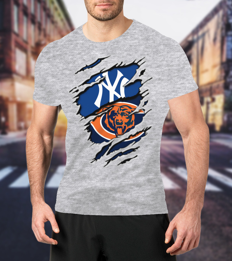 Chicago Bears New York Yankees Mashup T-Shirt