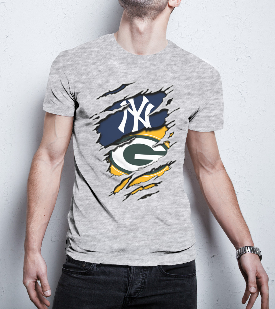 Yankees Packers Dual Fan Pride Tearaway T-Shirt