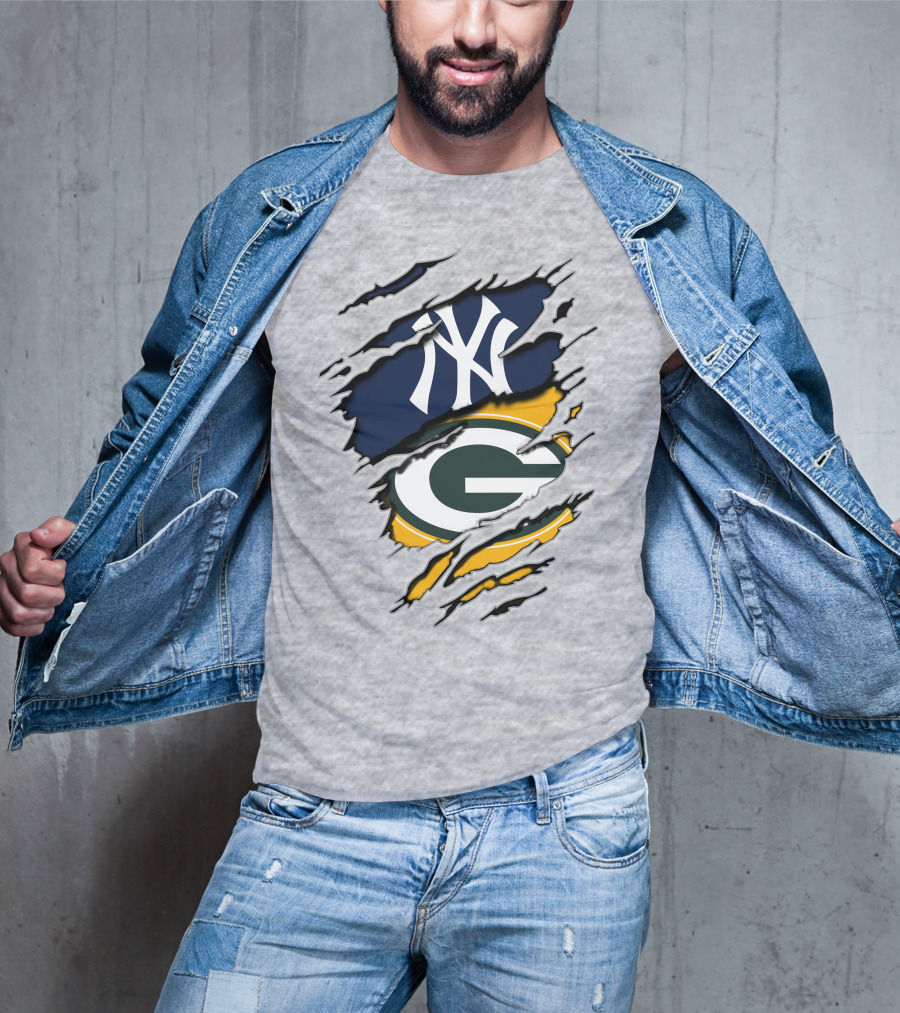 Yankees Packers Dual Fan Pride Tearaway T-Shirt