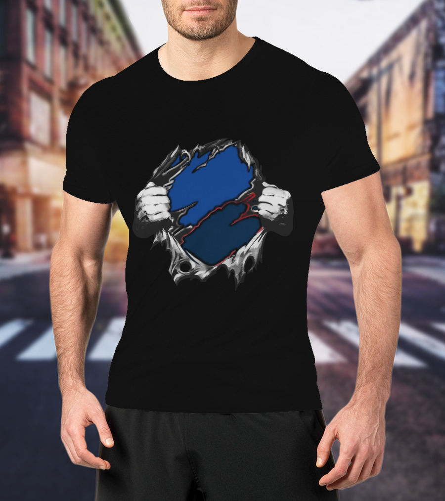 Co LA Ripped Hands Blue And Red T-Shirt