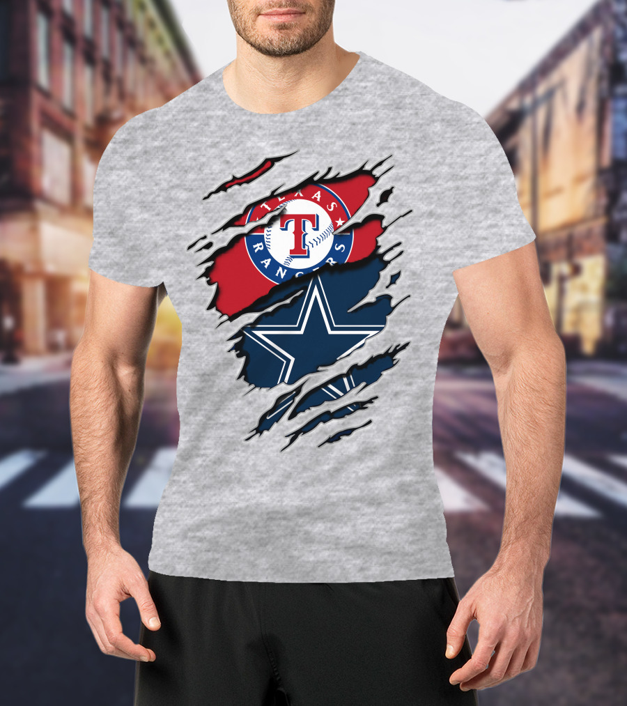 Texas Rangers Dallas Cowboys Logo Mashup T-Shirt
