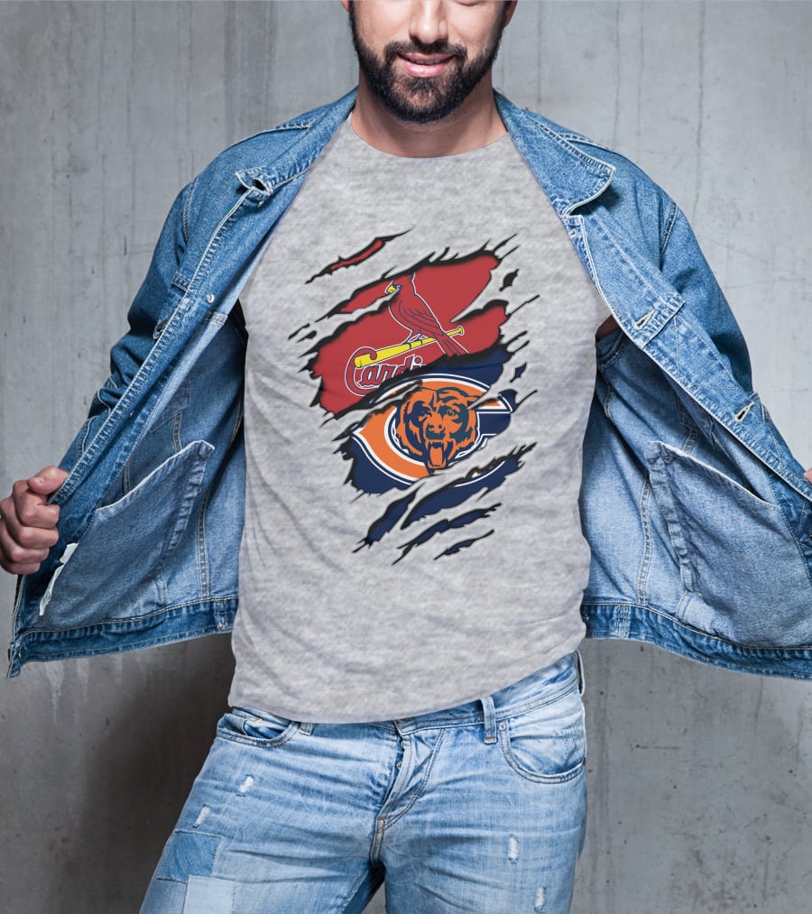 Chicago Bears And St. Louis Cardinals Team Logos T-Shirt
