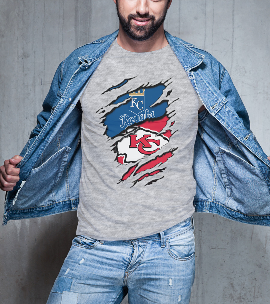 KC Royals KC Chiefs Torn Claw Marks T-Shirt