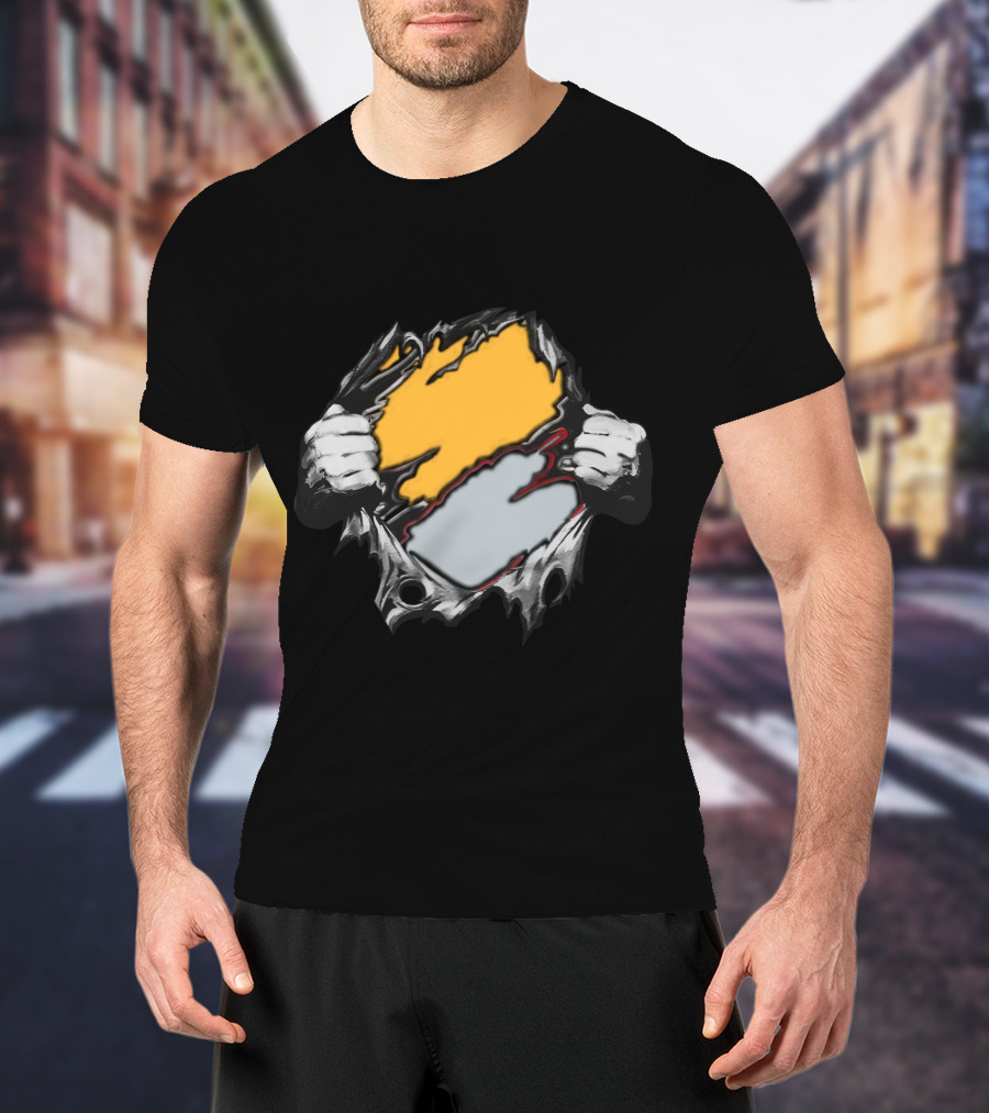 Rai As Superhero Torn Wall Hands Holding Dual Color Layers T-Shirt