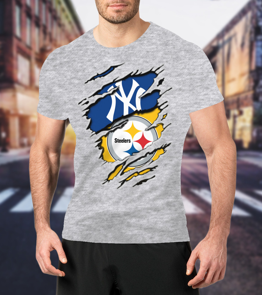 Steelers Yankees Torn Layered T-Shirt