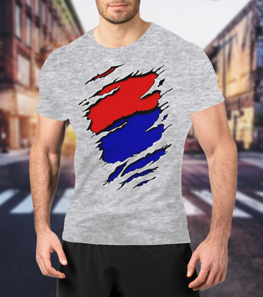Buc Du Red Blue Claw Marks T-Shirt