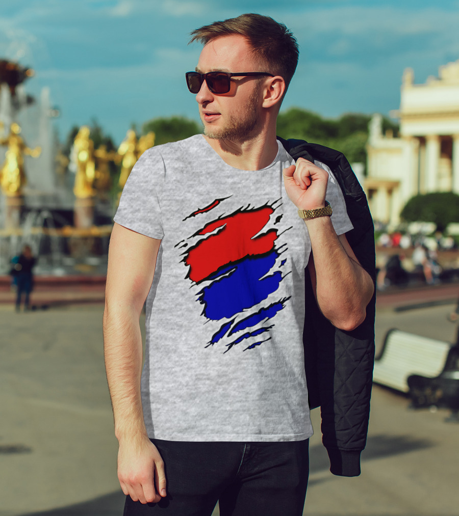 Buc Du Red Blue Claw Marks T-Shirt
