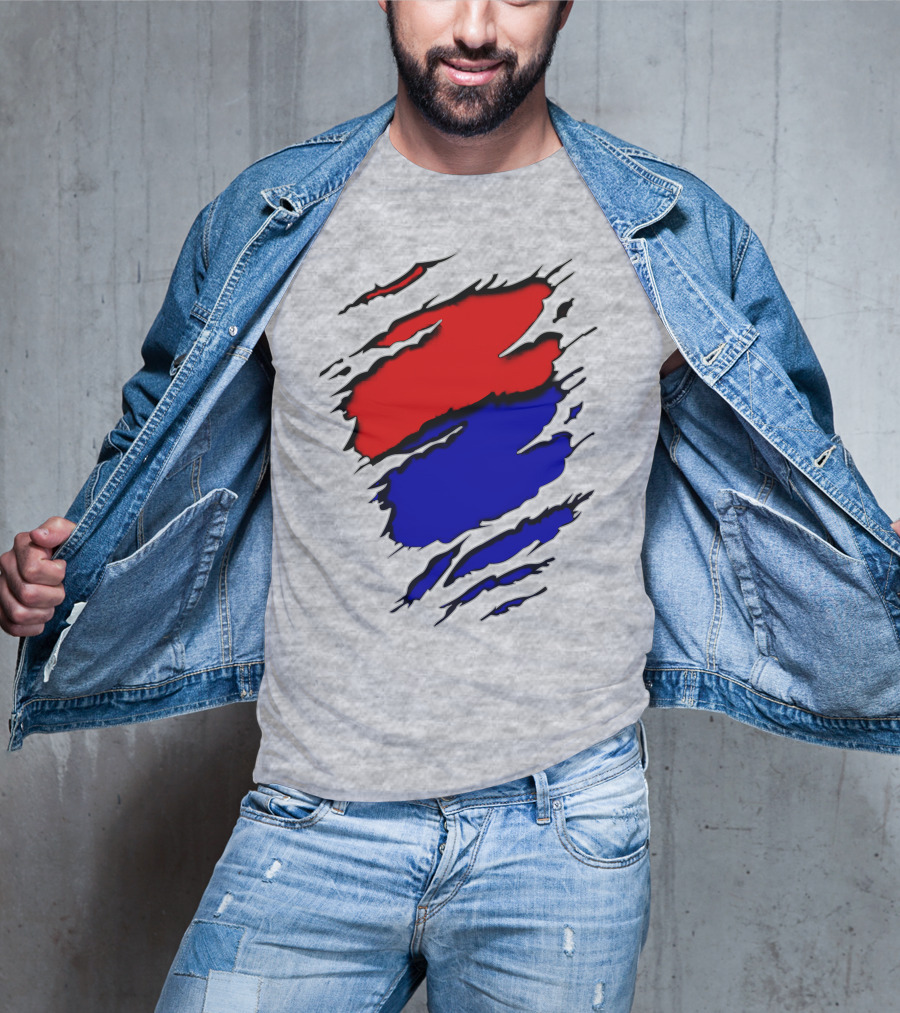 Buc Du Red Blue Claw Marks T-Shirt