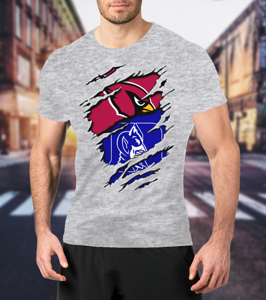 Cardinals And Duke Blue Devils Split T-Shirt