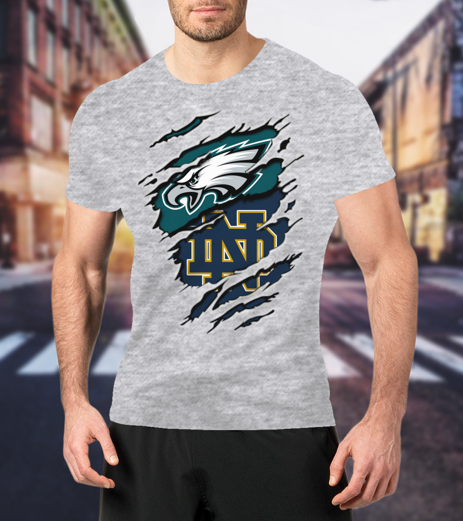 Philadelphia Eagles Notre Dame Fighting Irish Fan Spirit T-Shirt