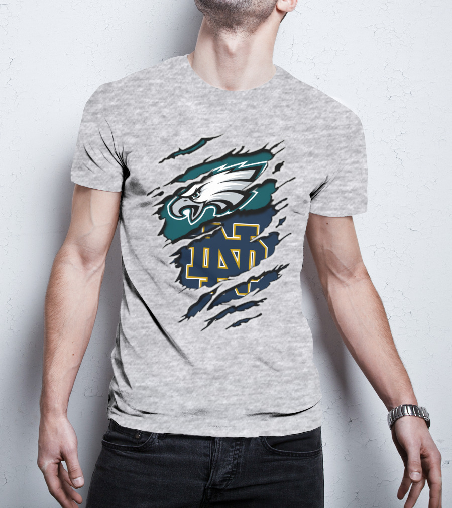 Philadelphia Eagles Notre Dame Fighting Irish Fan Spirit T-Shirt