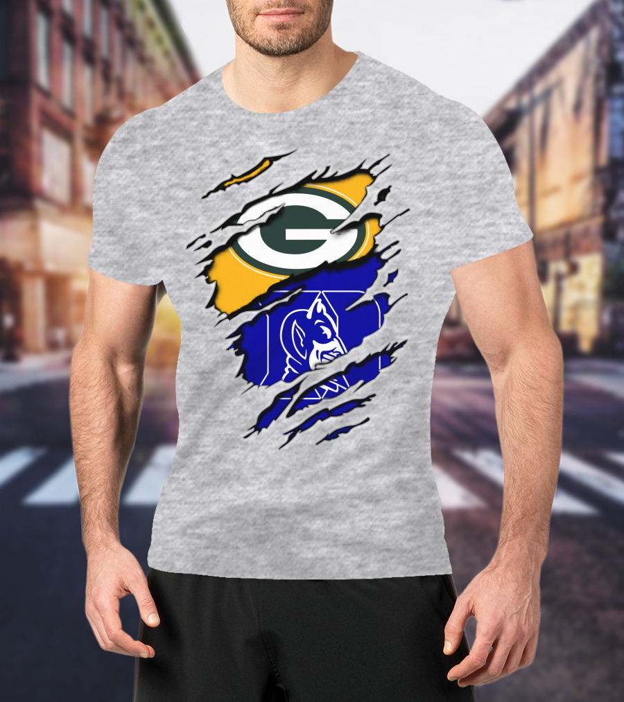 Green Bay Packers Duke Blue Devils Fusion T-Shirt