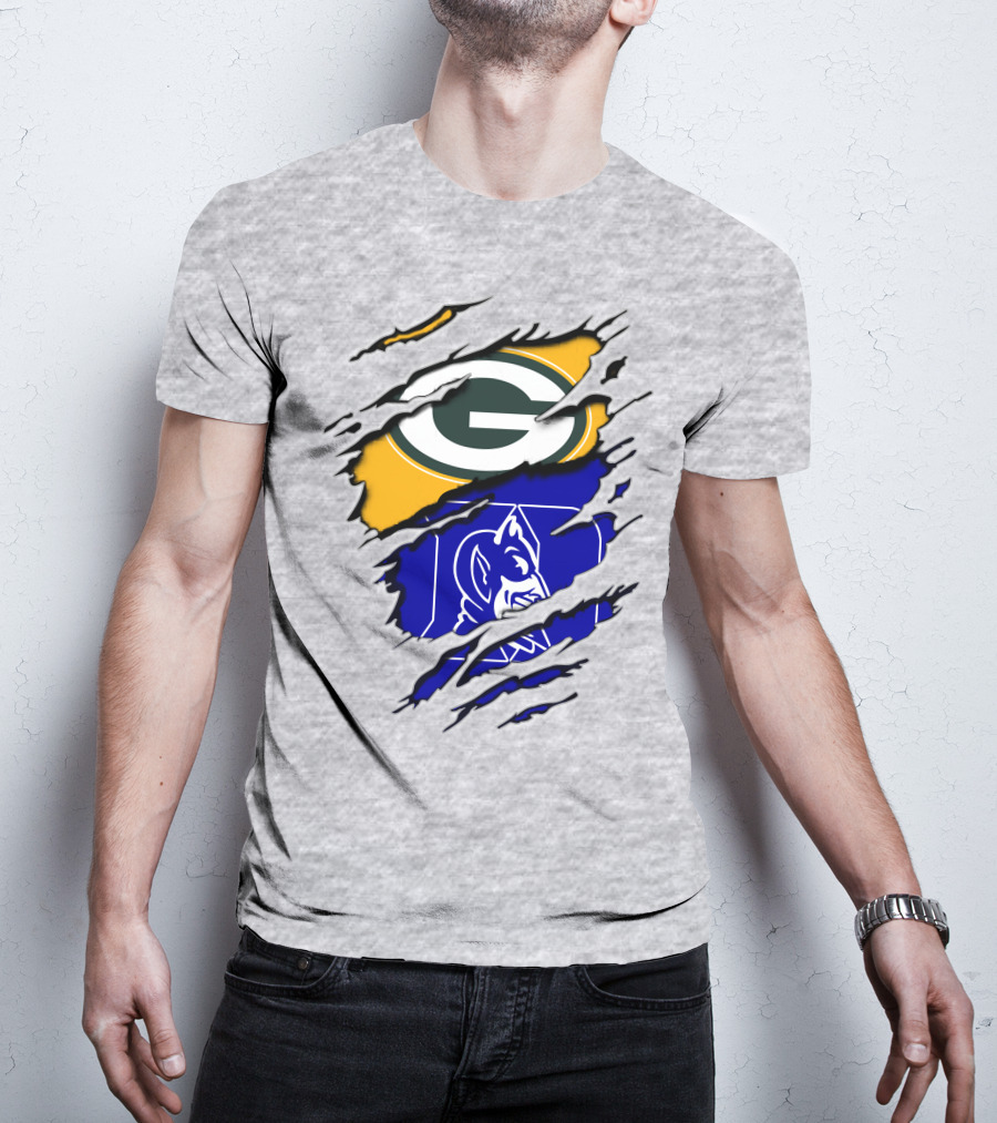 Green Bay Packers Duke Blue Devils Fusion T-Shirt