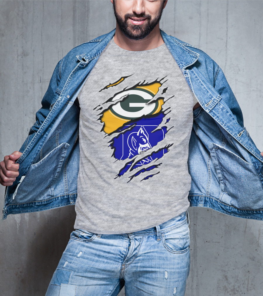 Green Bay Packers Duke Blue Devils Fusion T-Shirt