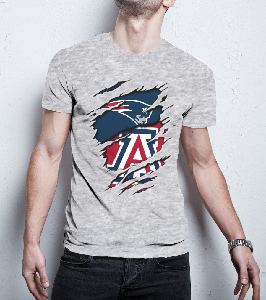 New England Patriots Arizona Wildcats Claw Rip T-Shirt
