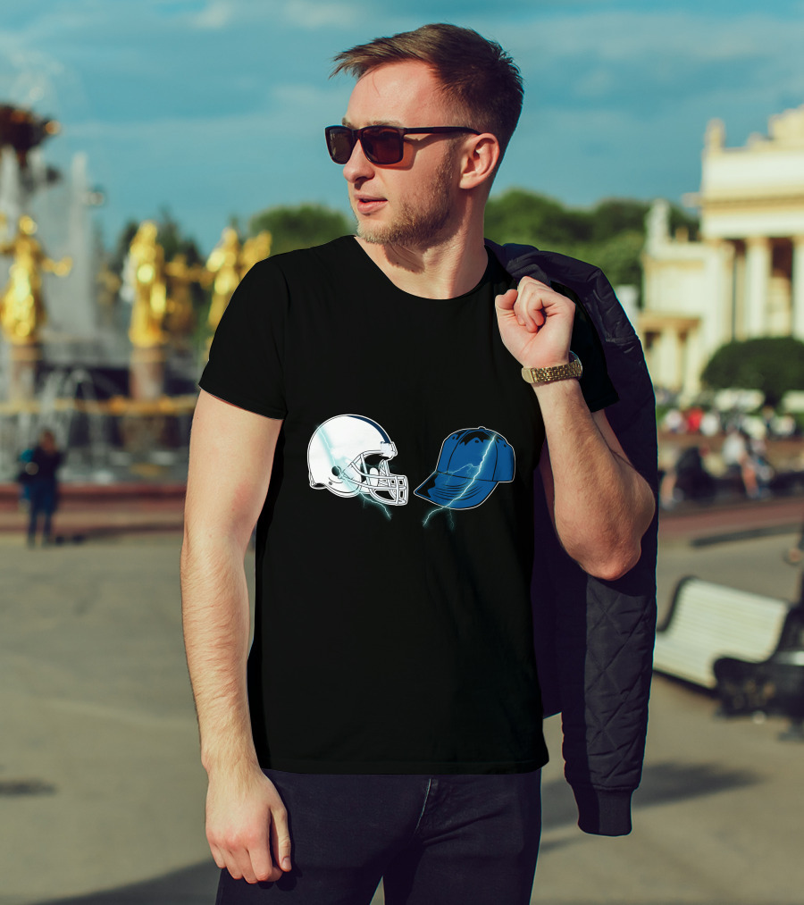 Football Helmet Cap Lightning Showdown T-Shirt